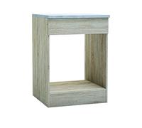 Demeyere Native A3, Base Four. Dim : 60x60x84,5h cm Col: Rovere. Mat: Panneau aggloméré.
