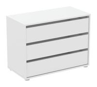 Demeyere Table de Chevet Co mmode Blanche 'Blokty', 3 Tiroirs, Marque Française Garantie 2 ANS