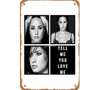 Demi Lovato - Póster enmarcado retro de metal con texto en inglés "TELL ME YOU LOVE ME" - Letrero vintage de 30,5 x 20,3 cm, decoración de pared para el hogar, bar, cueva
