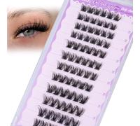 Demi-wispies - Pestañas postizas de visón sintético con banda transparente, pestañas de tira rusas esponjosas de aspecto natural, ligeras de 13 mm, pestañas postizas cortas invisibles, pequeñas, 3D