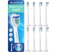demirdental Cabezales de cepillo de dientes mini duros compatibles con cabezales de cepillo de dientes Philips Sonicare, cabezales de repuesto pequeños, cabezales de cepillo pequeños, color blanco,