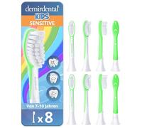 demirdental cabezales para Philips Sonicare Kids, cabezal para niños, para los primeros dientes permanentes, niños de 7 a 10 años, equivalente a HX6048 HX6043, verde, set de 8