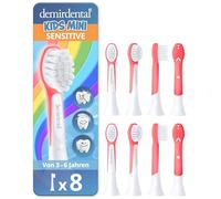 demirdental cabezales para Philips Sonicare Kids, Compact Mini para dientes de leche, niños de 3 a 6 años, equivalente a HX6038 HX6033, rojo, set de 8