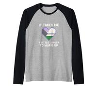 Demisexual Pride Takes Me a Little Longer Vintage Mujer Camiseta Manga Raglan