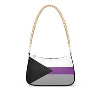 Demissexual Bandera del Orgullo Identidad Sexual Colorida Bolsa de Hombro para Mujer Bolso Clásico Hobo Totes Art Clutch Bolso de mano Cierre de Cremallera