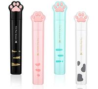 Demissle 4 Pcs Cute Mini Cat Paw Scissors, Stainless Steel Fun Cartoon Portable Pocket Small Folding Safety Scissors for Paper Cutting, Scrapbooking, Crafting