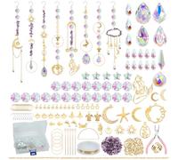 DEMIUKO Atrapasoles Cristal 410 Piezas DIY Kits Atrapasoles Adornos Carillón de Viento Colgantes Cristal Bola Prisma Colgando Arcoiris-Creador Cadenas SunCatcher para Casa, Jardin, Officina (Sirena)