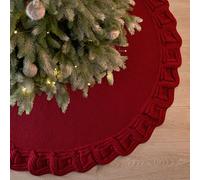 DEMIUKO Rojo Falda para Árbol de Decoracion Arbol de Navidad Diámetro 122CM Falda para Árbol de Navidad Pie de Arbol de Navidad Cubierta de Base de Árbol de Navidad para Decoración Hogar Fiesta Casa