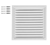 DEMLOU Rejilla de ventilación cuadrada de Aluminio 20 x 20 cm con malla protectora - Aluminio tratado a 200 °C y termolacado RAL 9016 Blanco - Ventilación interior y exterior duradera.