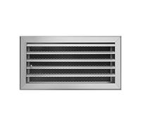 DEMLOU Rejilla de Ventilación de Aluminio - Lamas Curvadas Regulables - Flujo de Aire Controlado - Marco de Instalación y Malla - Interior y Exterior - 30 x 15 cm.