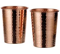 DEMMEX 2021 - Vaso de cobre martillado de 1 mm de grosor, sin revestimiento, 18 onzas