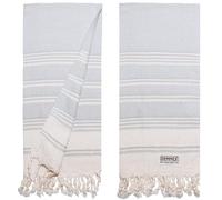 DEMMEX Juego de 2 Toallas de Mano de algodón Turco orgánico Certificado y Oeko-Tex, Secado rápido, absorbentes, para baño, Cocina, Viajes, Tejido de Diamante Suave, prelavadas, 46 x 92 cm (Gris)