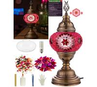 DEMMEX Kit DIY Lámpara Mosaico Turca - Set Completo de Artesanía para Adultos y Jóvenes - Crea tu Propia Lámpara de Mesa Decorativa (Clásico, Rosa)