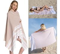DEMMEX Toalla de Playa 100% de algodón Turco, de Gran tamaño, Secado rápido, antiarena, compacta, Delgada, Ligera, Toalla de Playa turca Hammam Peshtemal, Hecha en Turquía, prelavada, 180 x 90 cm