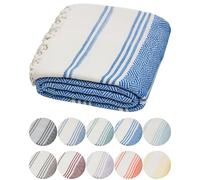 DEMMEX Toalla de Playa y baño de algodón Turco 100% orgánico Certificado, Toalla peshtemal de hammam, Manta - de Gran tamaño, Secado rápido, Libre de Arena, compacta, Tejido de Diamante, prelavada,