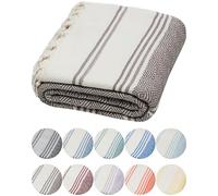 DEMMEX Toalla Hammam Peshtemal de Algodón Turco Orgánico - Secado Rápido, Ligera y Compacta, Arena No Se Pega, Toalla de Playa y Baño, 180x90 cm (Marrón)