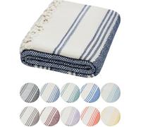 DEMMEX Toalla de Playa y baño para Adultos, 100% algodón Turco orgánico Certificado, Toalla turca, Toalla de Viaje Ligera y compacta de Gran tamaño, Secado rápido, sin Arena, prelavada, 180x90 cm