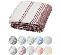 DEMMEX Toalla Hammam Peshtemal de Algodón Turco Orgánico - Secado Rápido, Ligera y Compacta, Arena No Se Pega, Toalla de Playa y Baño, 180x90 cm (Borgoña)