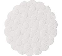 Demmler Juego de 500 posavasos para tazas, papel absorbente de filigrana, redondo, estampado de rosas, color blanco