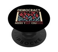 Democracia Camiseta Resistencia Protesta Política Democracia PopSockets PopGrip Adhesivo