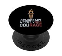 Democracia Camiseta Resistencia Protesta Política Democracia PopSockets PopGrip Adhesivo