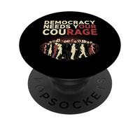 Democracia Camiseta Resistencia Protesta Política Democracia PopSockets PopGrip Adhesivo