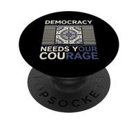 Democracia Camiseta Resistencia Protesta Política Democracia PopSockets PopGrip Adhesivo