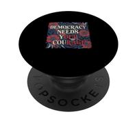 Democracia Camiseta Resistencia Protesta Política Democracia PopSockets PopGrip Adhesivo