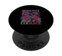 Democracia Camiseta Resistencia Protesta Política Democracia PopSockets PopGrip Adhesivo