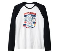 Democracia del Deber cívico informado del votante Camiseta Manga Raglan