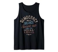 Democracia Muere Hablar Retro Camiseta sin Mangas