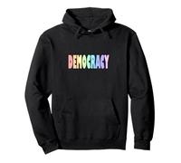 Democracia Pastel Rainbow Sudadera con Capucha