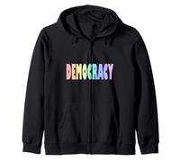 Democracia Pastel Rainbow Sudadera con Capucha