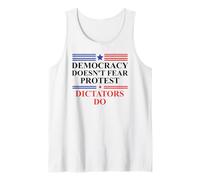 Democracy Doesn'T Fear Protest Dictators Do No Kings America Camiseta sin Mangas