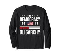Democracy Over Oligarchy Flag Fight Oligarchy No Oligarchs Manga Larga