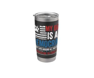 Demócrata mascota humor político bandera angustiada Vaso térmico de acero inoxidable de doble pared