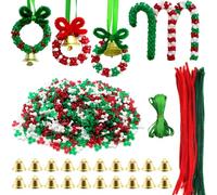DEMOCRATIDO 1570 Piezas de Cuentas para Decoraciones Navideñas, Kit para Hacer Guirnaldas con Cuentas Triangulares, Adornos para Árbol de Navidad y Fiestas
