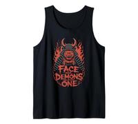 Demon Cat Samurai Enfréntate a tus demonios Guerrero Fuerza Camiseta sin Mangas