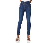 Demon&Hunter 8017 Skinny Series Mujer Pantalones Vaqueros Pitillos Cintura Alta Jeans DH8017(32)