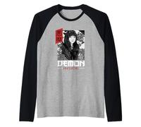 Demon Inside, Japanese Oni, Japanese Graphic, Aesthetic Anime Camiseta Manga Raglan