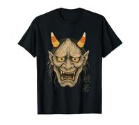 Demon Oni Mask Candy Corn Cuernos Japonés Ukiyo-e Camiseta