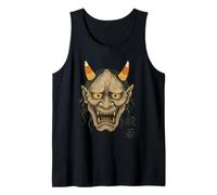 Demon Oni Mask Candy Corn Cuernos Japonés Ukiyo-e Camiseta sin Mangas
