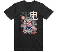 Demon Oni Yokai T Shirt Japanese Design Regular Fit Cotton tee Black(XX-Large)