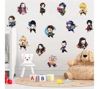 Demon Slayer - Adhesivo decorativo para pared, diseño de fondo de dormitorio de niños, decoración de pared autoadhesiva, decoración de póster de anime, suministros para fiestas de cumpleaños