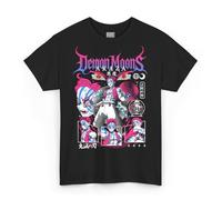 Demon Slayer - Akaza, camiseta negra, manga corta, unisex adultos, 100% algodón, idea regalo Anime Manga, Negro , M