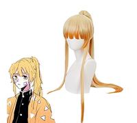 Demon Slayer Kimetsu no Yaiba Agatsuma Zenitsu Mujeres Cola de Caballo Larga Cosplay Peluca Pelo Artificial Resistente al Calor Anime Disfraz Pelucas