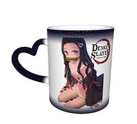 Demon Slayer: Kimetsu no Yaiba Anime cerámica sensible al calor cambia de color taza de café con cielo estrellado novedosa taza de viaje taza de café tazas de té y tazas de café