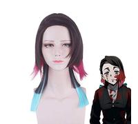 Demon Slayer: Kimetsu No Yaiba Enmu Cosplay Peluca Fibra de alta temperatura Multicapa Gradiente Pelo corto Anime Disfraz Pelucas KUPL597
