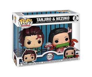Demon Slayer: kimetsu no Yaiba Pack de 2 Pop! Animation Vinyl Figuras tanjiro & nezuko Special Edition 9 cm