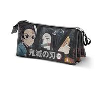 Demon Slayer Taisho-Portatodo Triple FAN 2.0, Negro, 23 x 11 cm